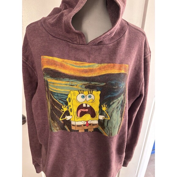 Nickelodeon SpongeBob SquarePants Scream Painting Whimsigoth Purple hoodie Men M - Picture 2 of 14
